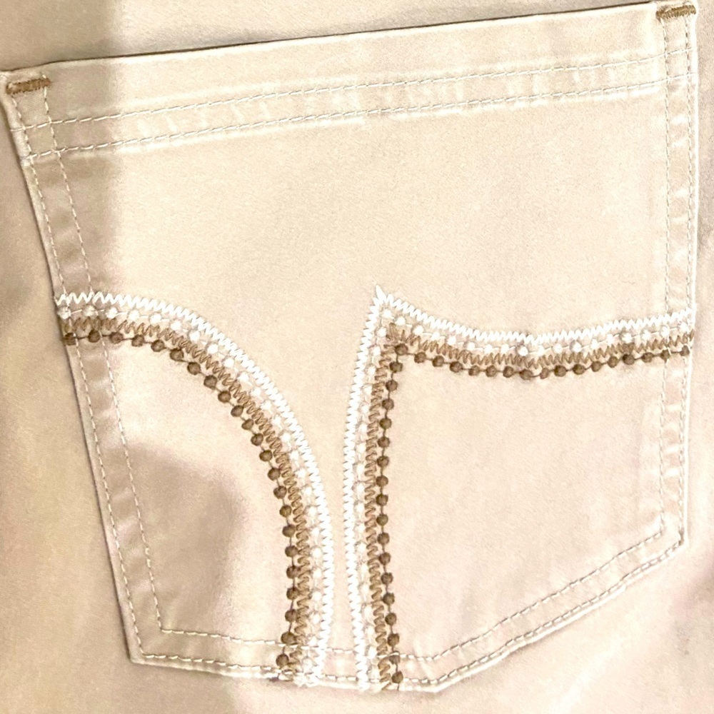 Jag jeans beige boot leg stretch cotton casual pants embroidery pockets size 12 - Picture 7 of 8